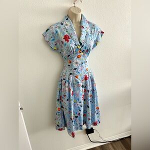Dapper Day NWT XS Dress First Frost Disney Mushroom Nature Pinup‎ 60s Retro